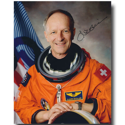 Claude Nicollier signed 8x10'' Shuttle portrait