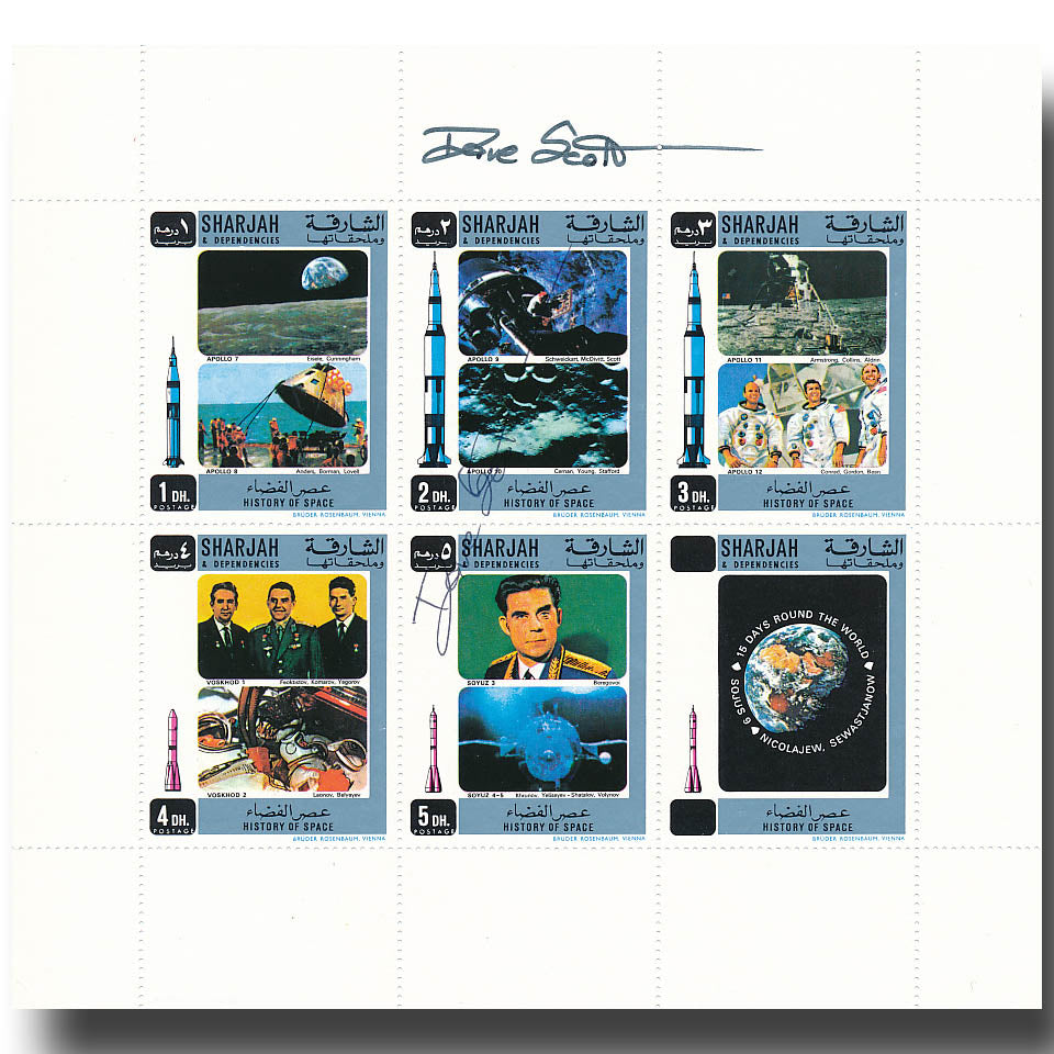 Dave Scott – twice signed Sieger stamp block
