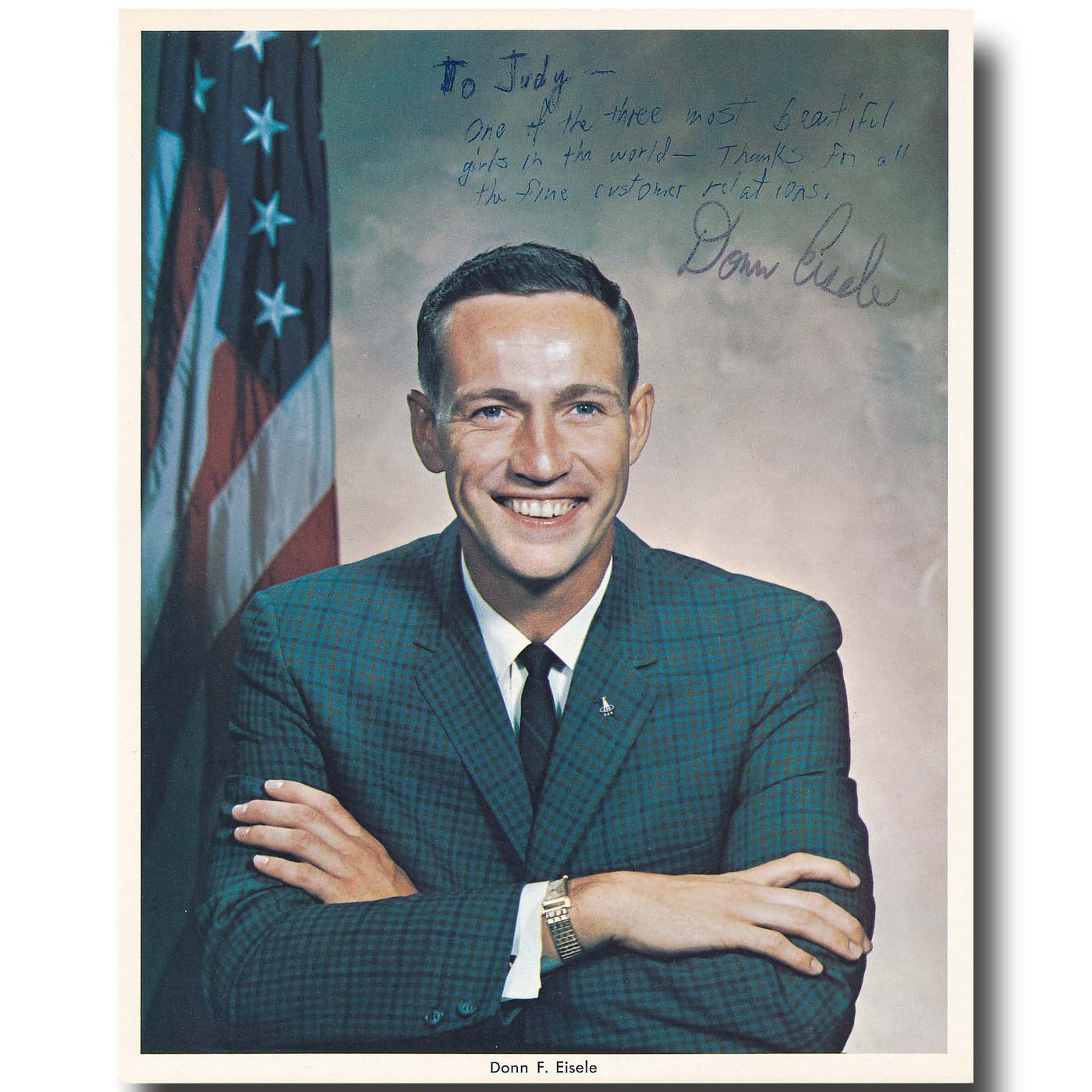 Donn Eisele – nicely inscribed NASA portrait
