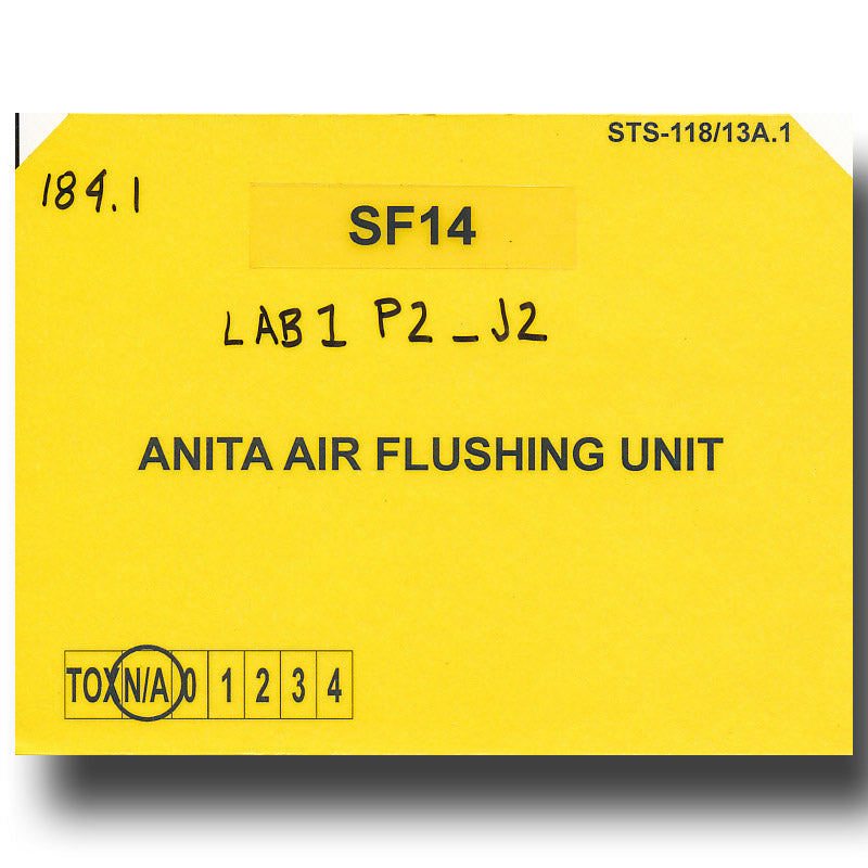 STS-118 FLOWN Cargo Bay labelling card
