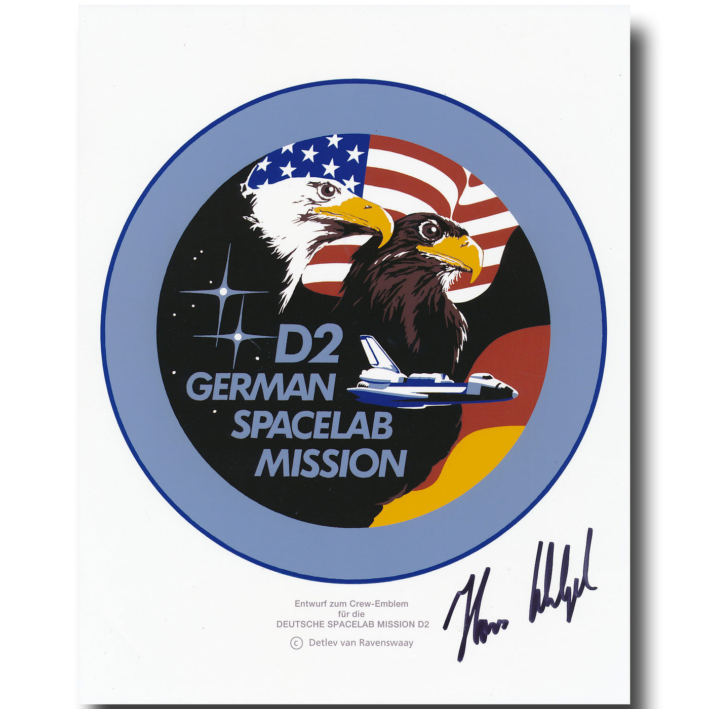 Hans Schlegel – signed D2 alternative crewpatch