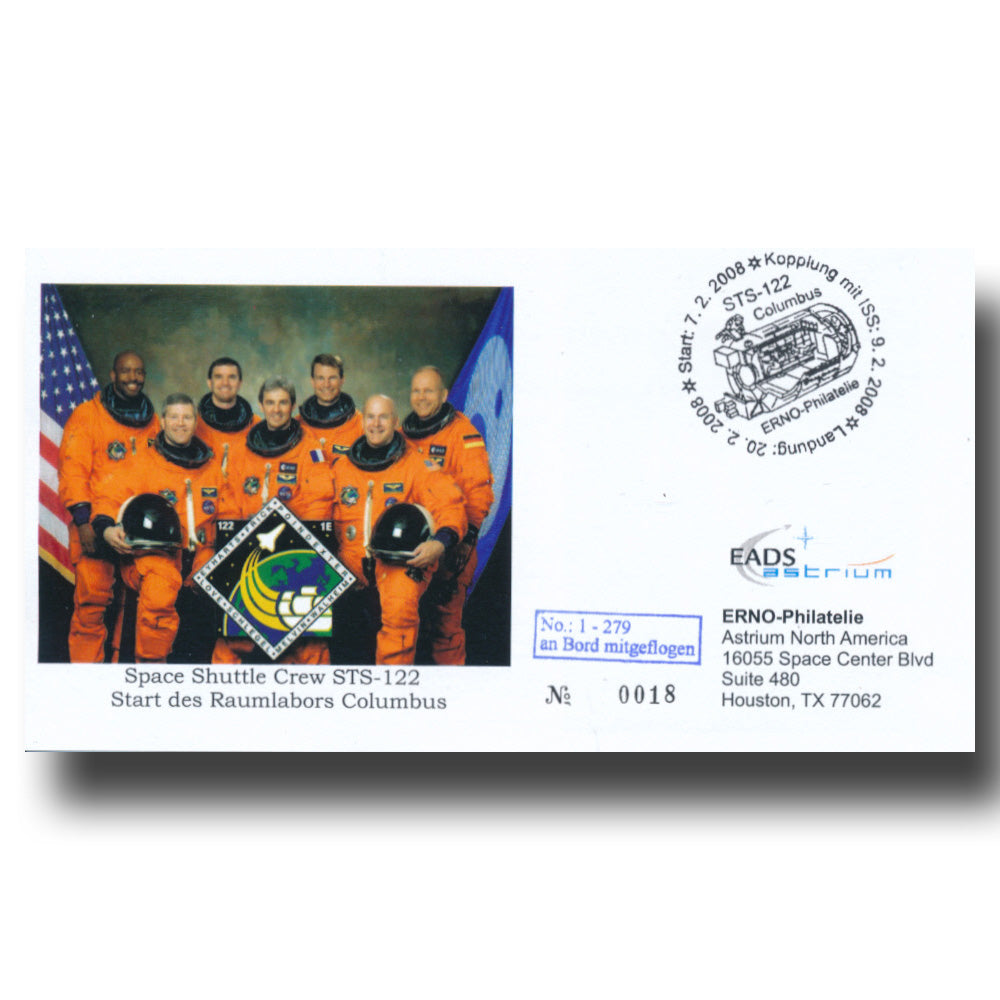STS-122 FLOWN postcard – RARE