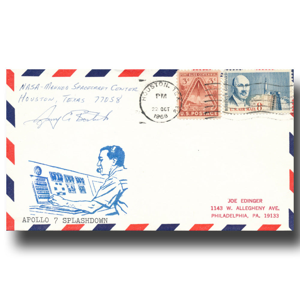 Jerry Bostick – Apollo 7 landing cover