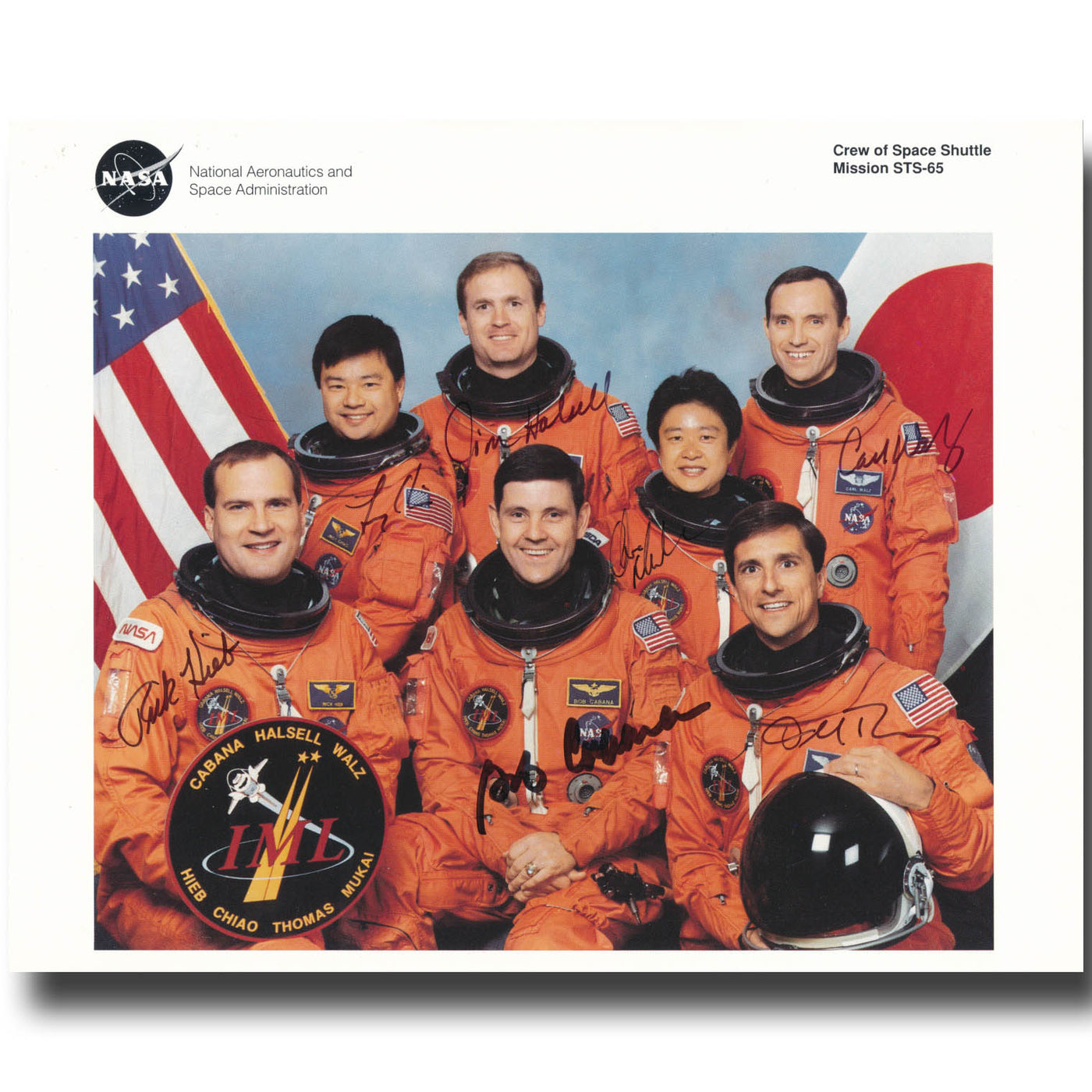 STS-65 crew autographs – NASA 8x10 litho