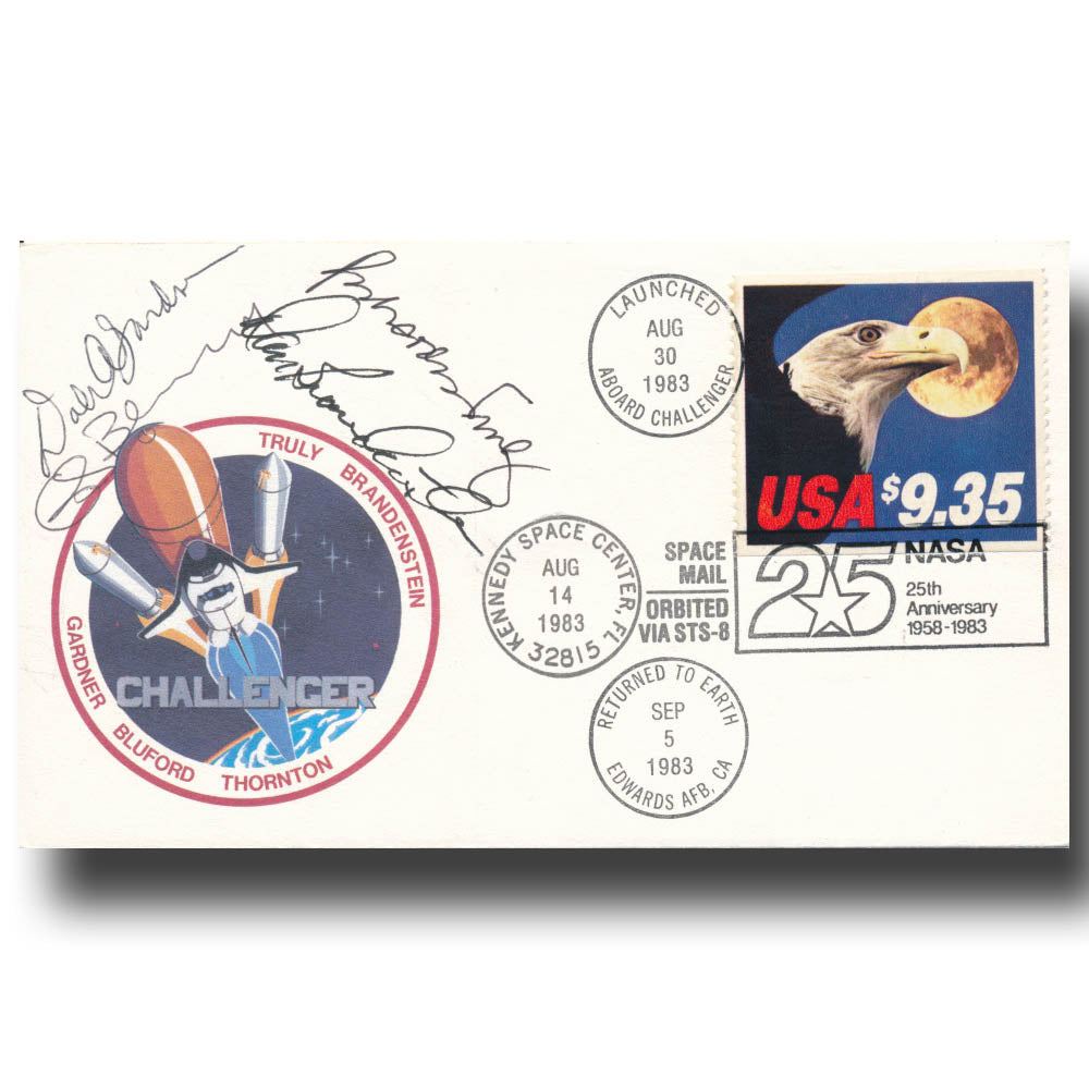 STS-8 flown cover – signed by four
