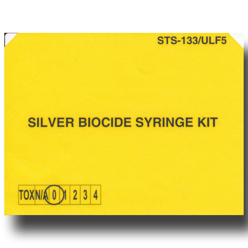 STS-133 FLOWN cargo bay card – Silver Biocide kit