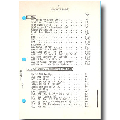 Apollo 17 lunar surface flown checklist pages - ex Gene Cernan