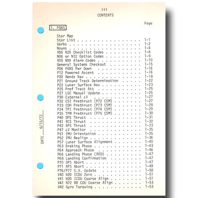 Apollo 17 lunar surface flown checklist pages - ex Gene Cernan