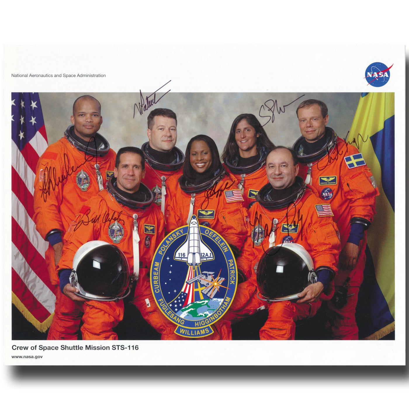 STS-116 complete crew – NASA litho RARE