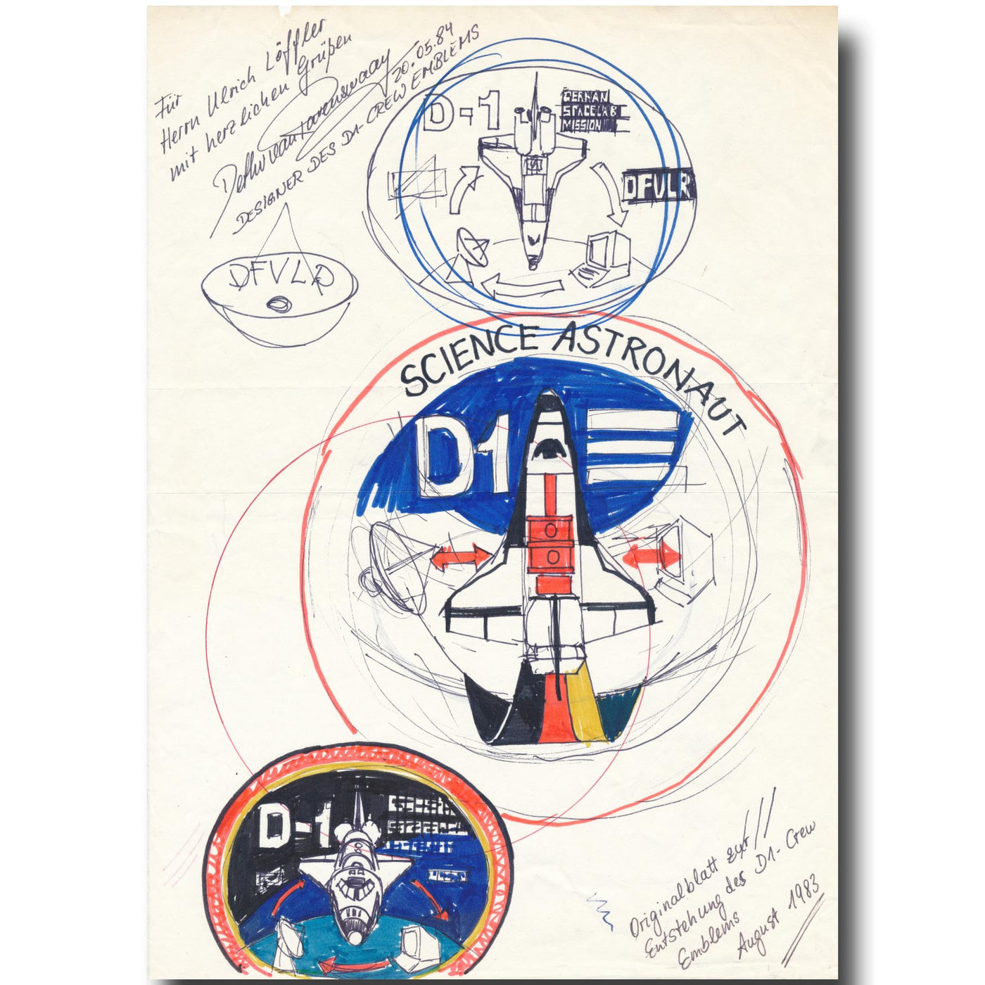 STS-61 A – D1 patch – original artwork