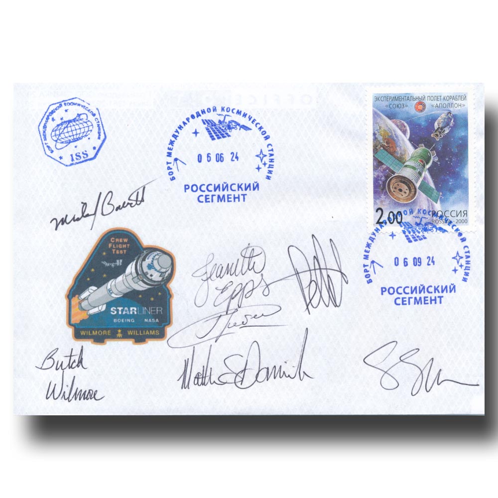 ISS – "Starliner" FLOWN ISS cover - crewsigned