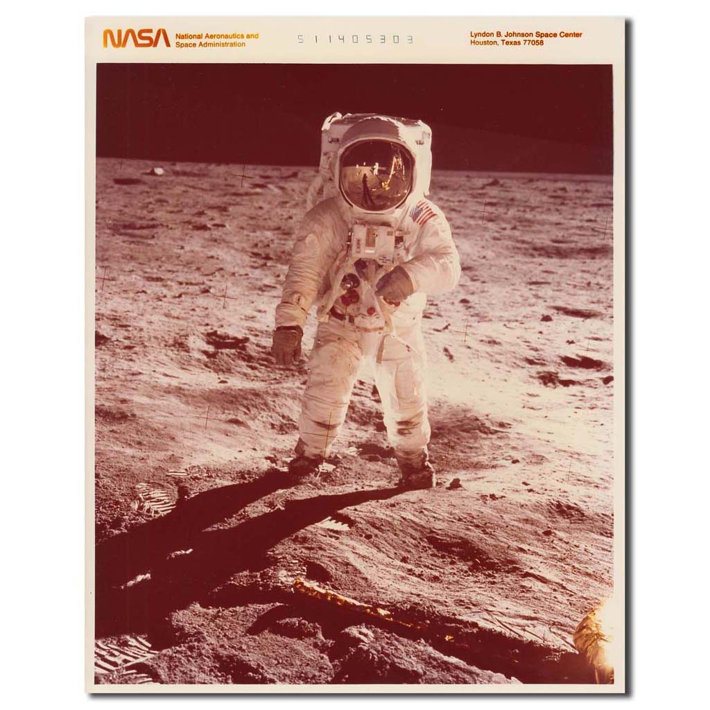 Aldrin on the moon - vintage NASA 8x10 glossy