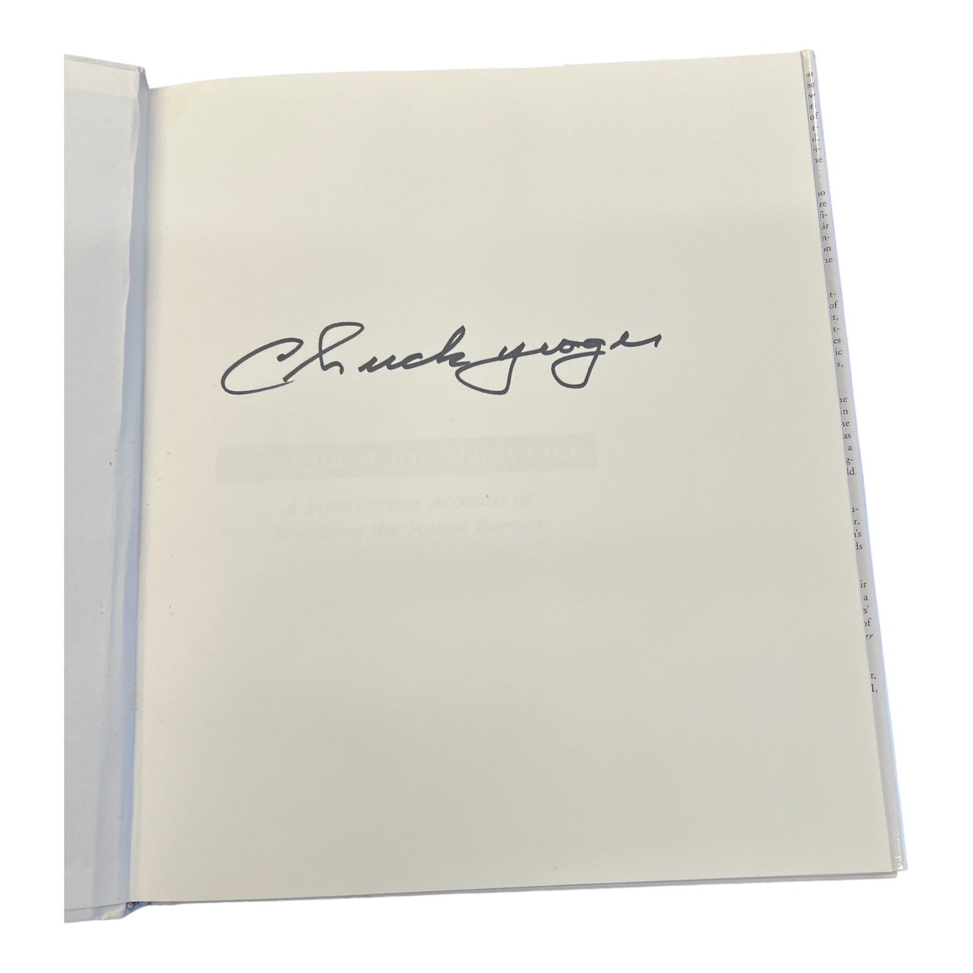 Chuck Yeager – signed edition „The Quest for Mach One“