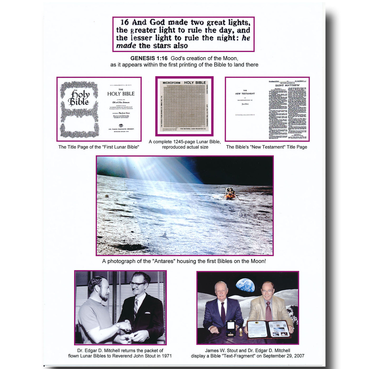 Apollo 13 flown complete microfilm bible - ex Fred Haise