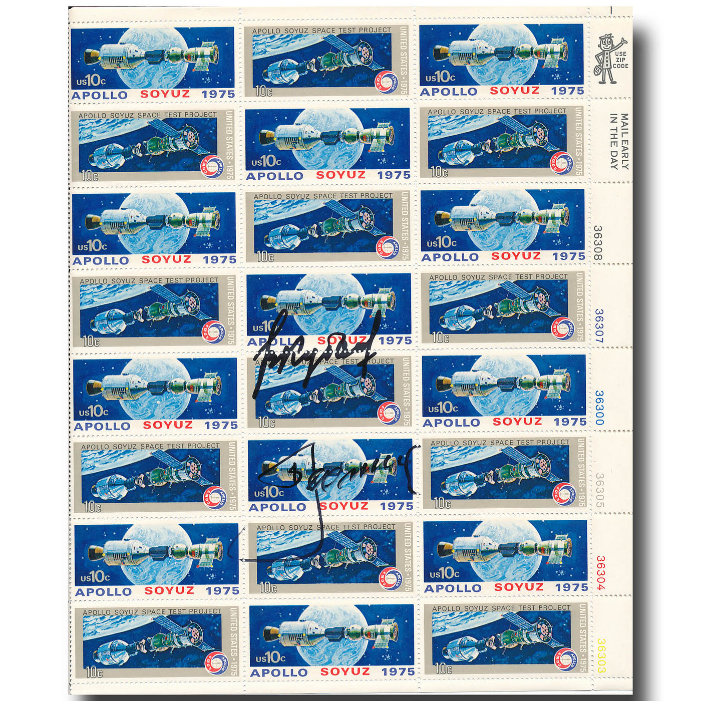 ASTP stamp sheet – Leonov + Kubassov