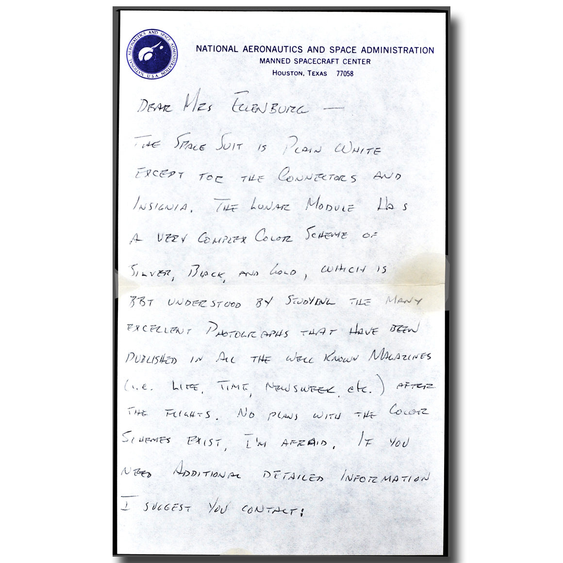Neil Armstrong - 2-page handwritten letter with Apollo 11 content