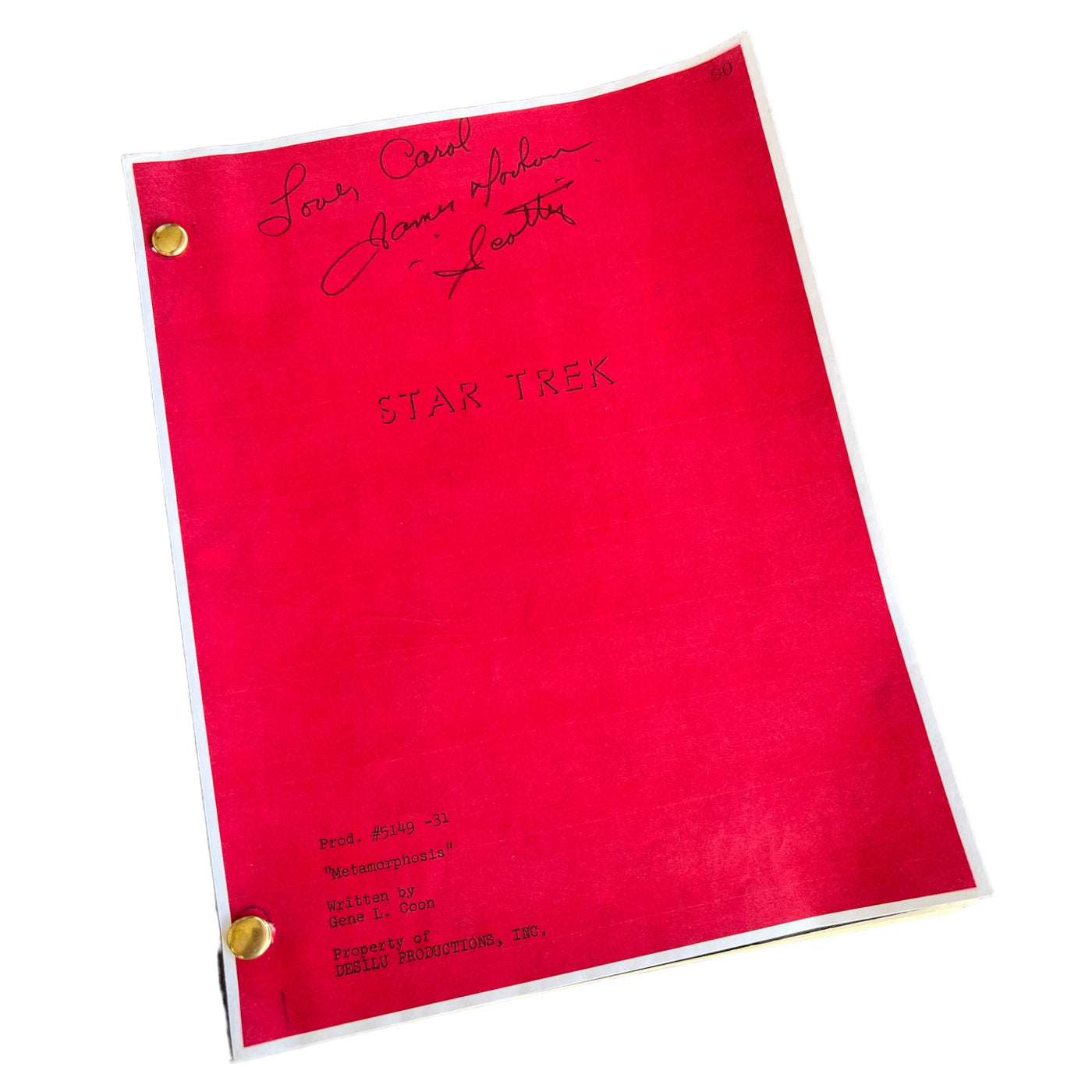 Star Trek – the original series vintage script "Metamorphosis"