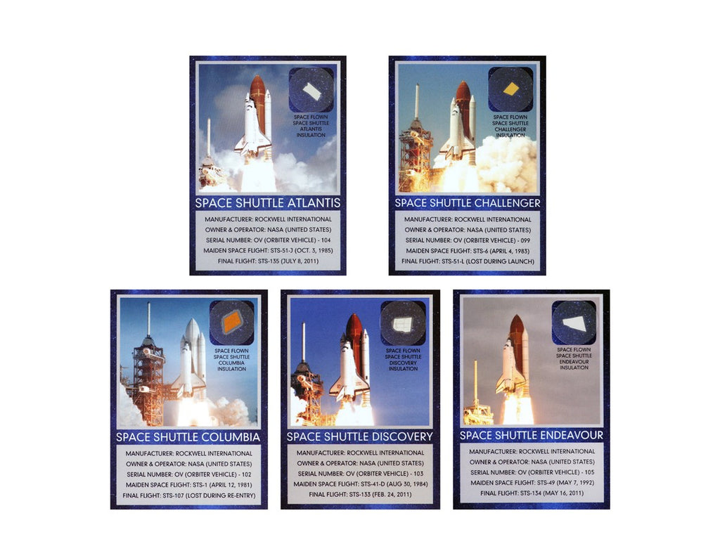 Space Shuttle flown artifact trading card set – BEEN IN SPACE