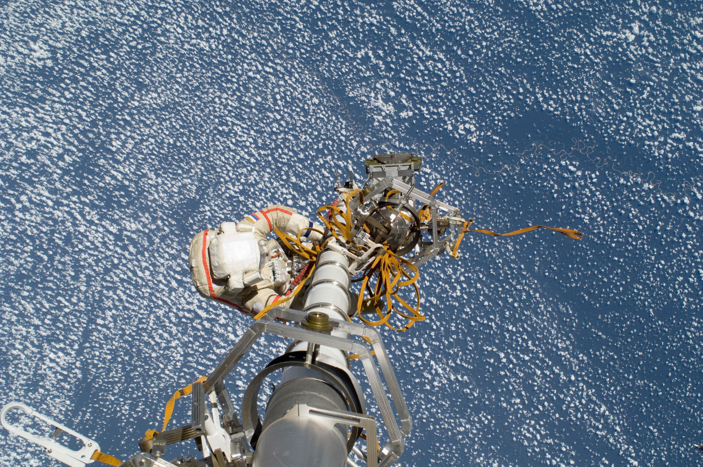 cosmonaut Gennady Padalka in Space during EVA