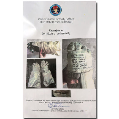 Expedition 9 flown and used EVA glove - ex. Padalka