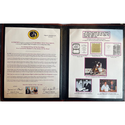 Apollo 14 lunar surface flown bible fragment - Faberge Egg