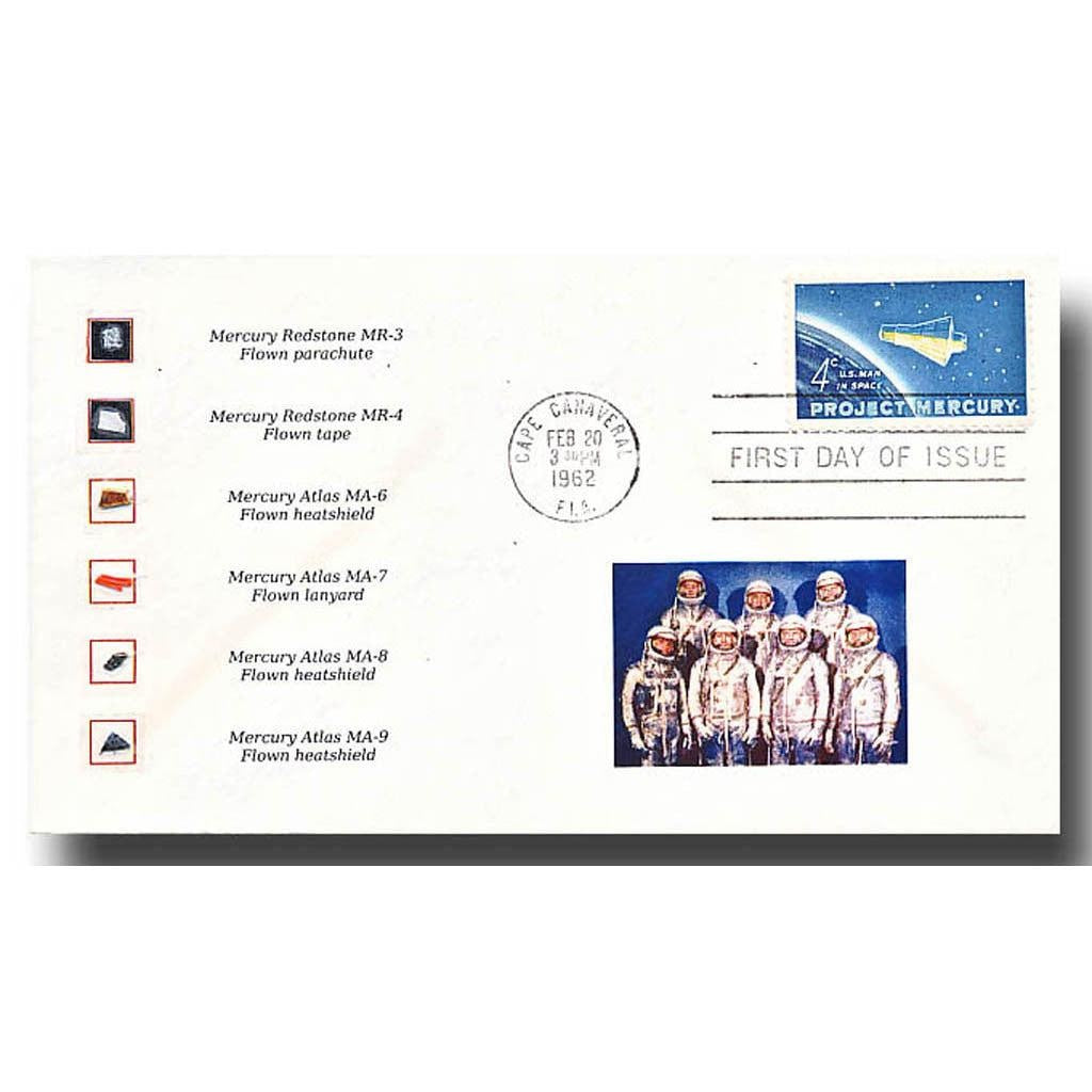 Mercury all flights FLOWN artifacts First Day Cover