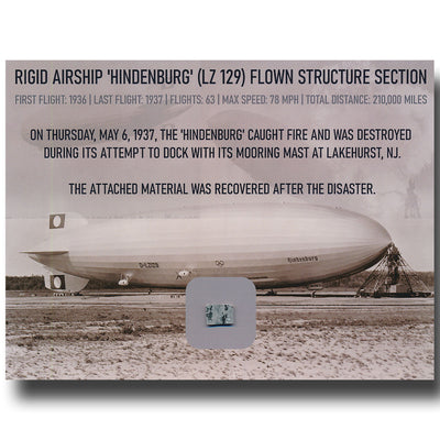 Hindenburg Zeppelin disaster flown structure segment
