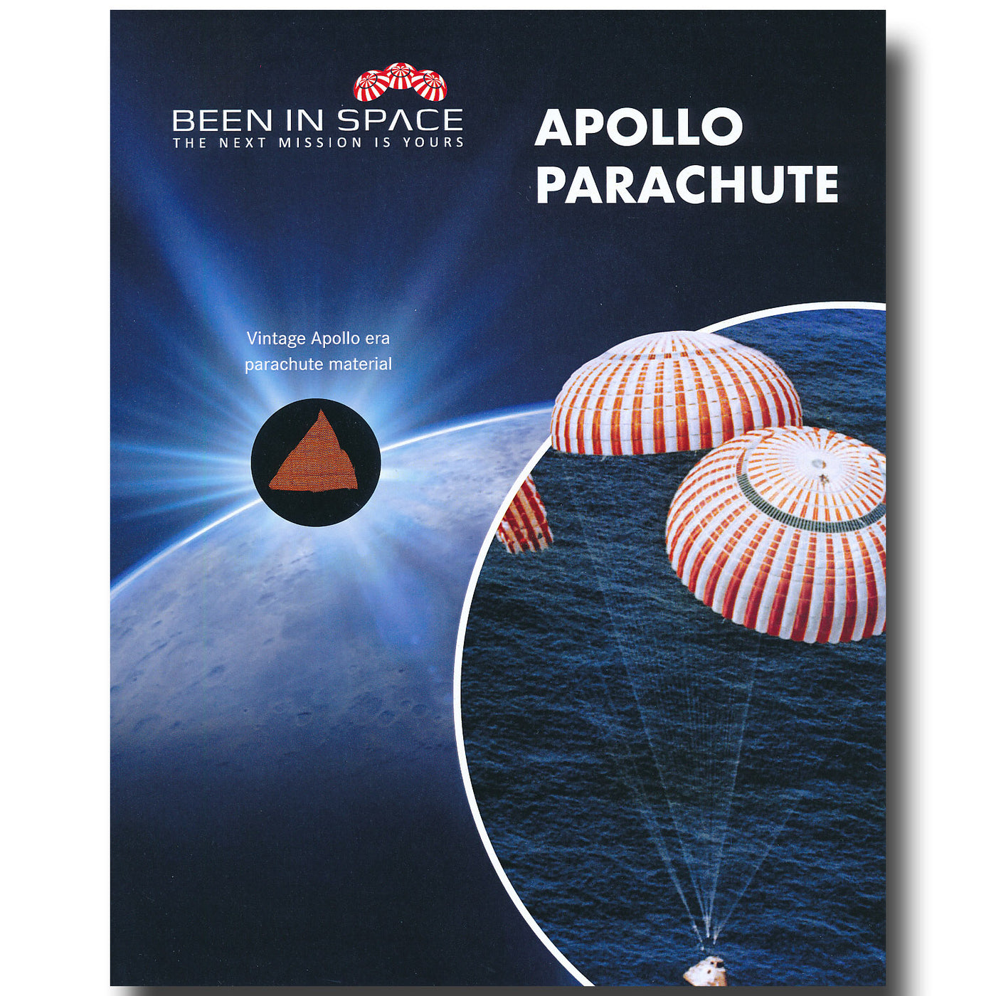 Apollo parachute vintage unflown spare artifact on presentation