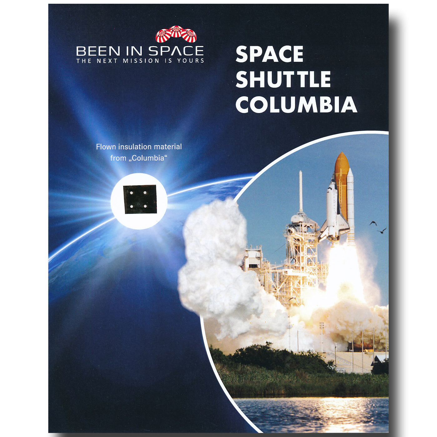 Space Shuttle Columbia flown insulation 8x10 presentation