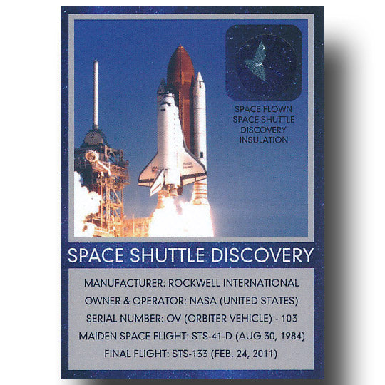 Space Shuttle flown artifact trading card set