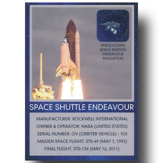 Space Shuttle flown artifact trading card set