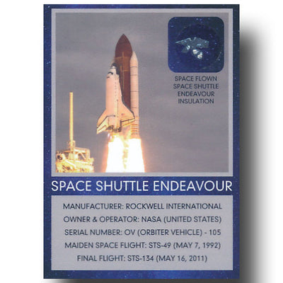 Space Shuttle flown artifact trading card set