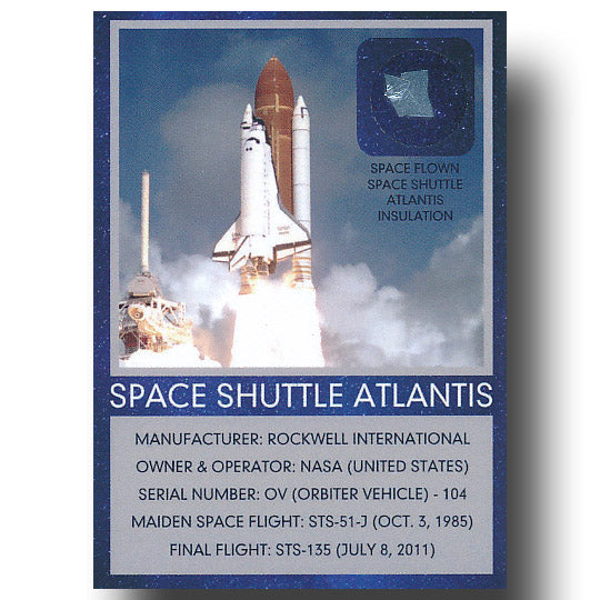 Space Shuttle flown artifact trading card set