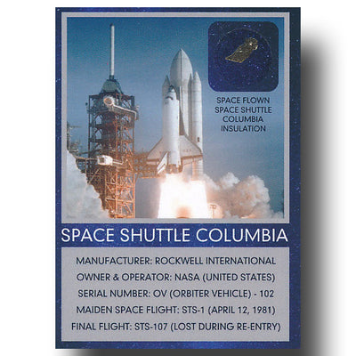 Space Shuttle flown artifact trading card set