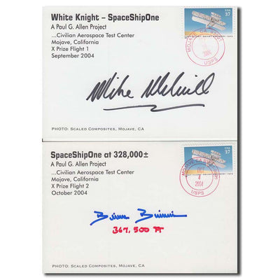 Mike Melvill + Brian Binnie signed SS1 postcards
