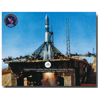 Vostok 1 - Yuri Gagarin space flown artifact 8x10 presentation