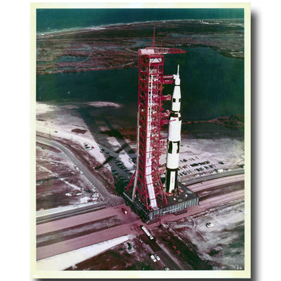 Saturn 5 vintage NASA 8x10 glossy - first rollout