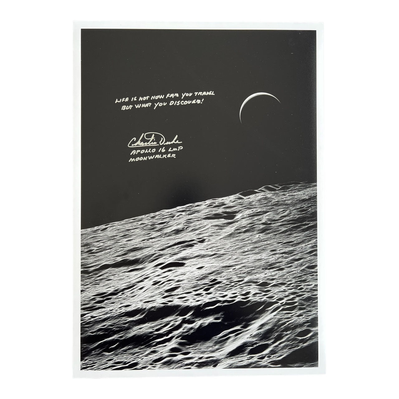 Charlie Duke handwritten quote – Earthrise 13x18''