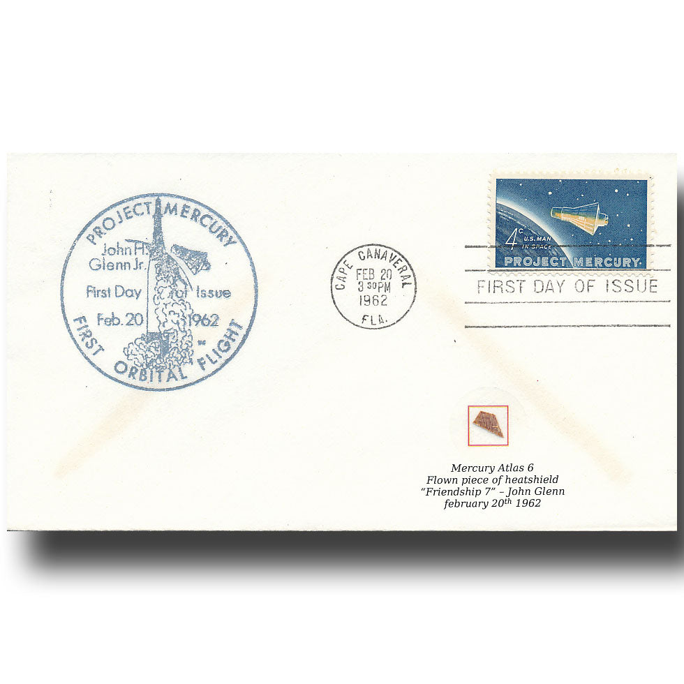 Mercury MA-6 flown heatshield First Day Cover