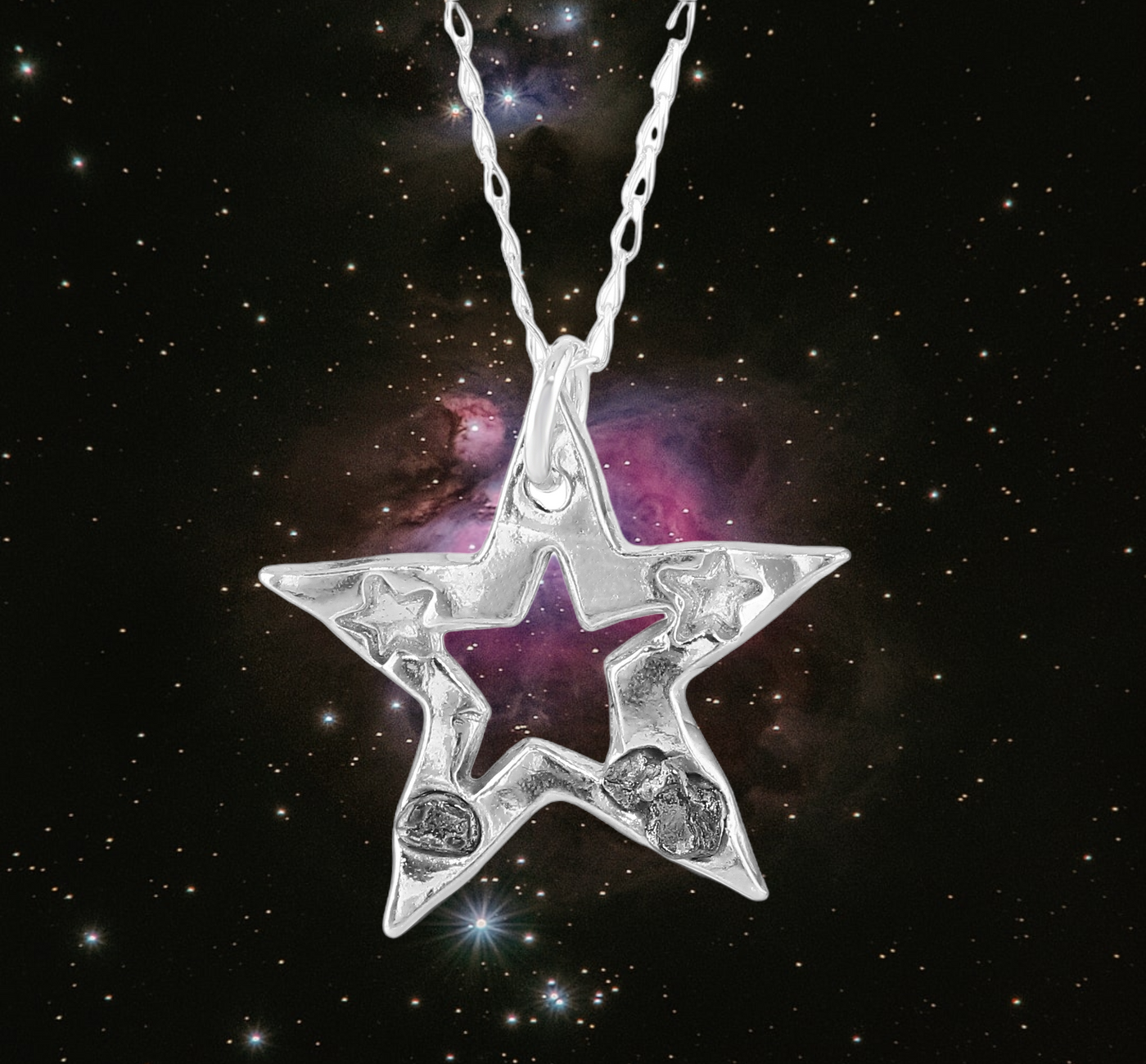 silver star necklace meteorite