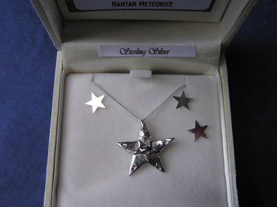 silver necklace meteorite star