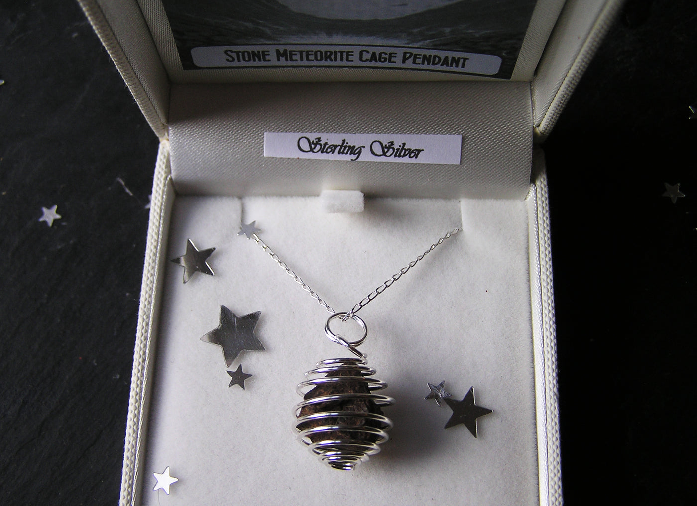 necklace with meteorite stone