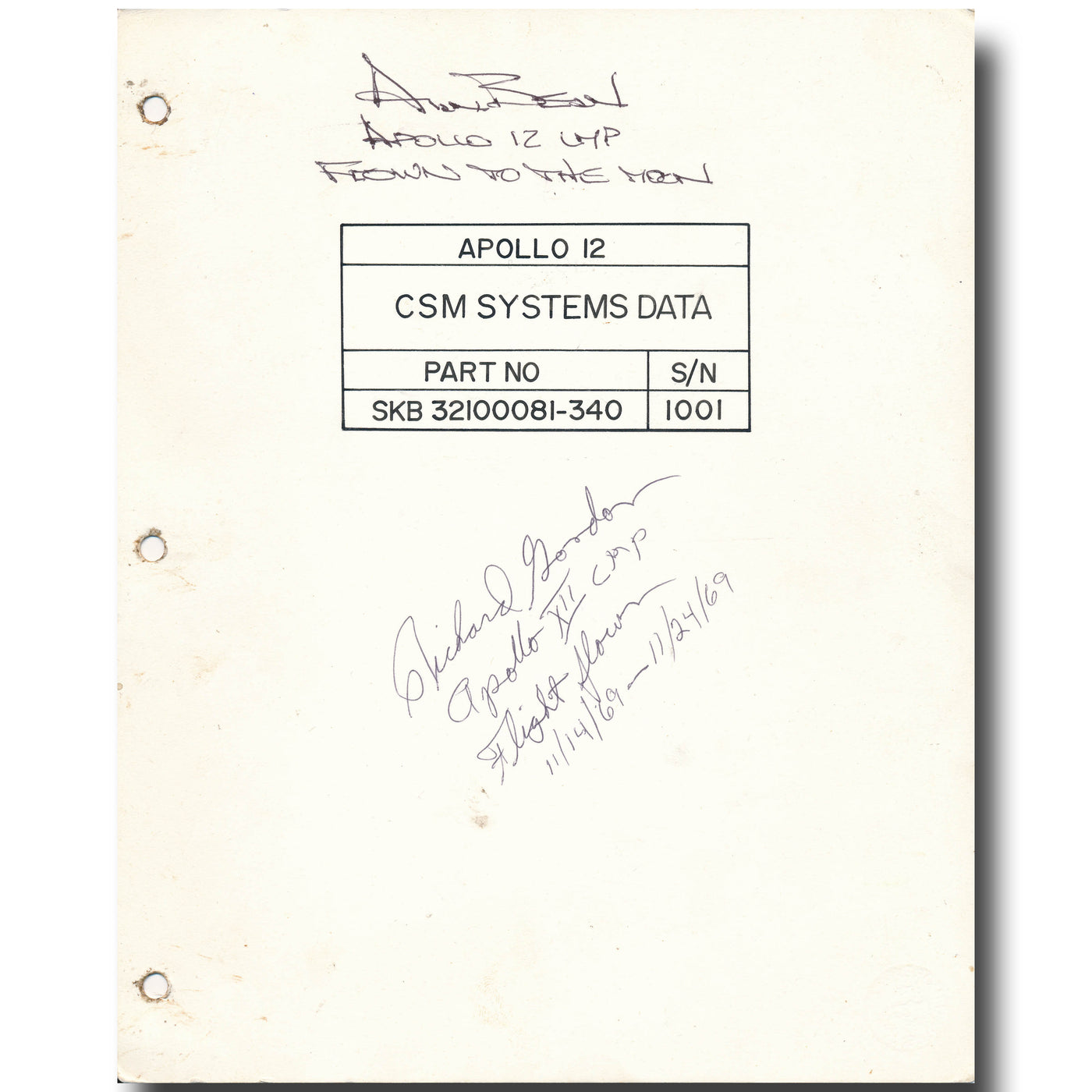 Apollo 12 moon flown checklist segment