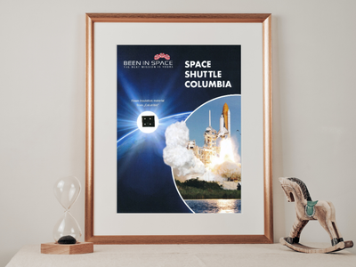 Space Shuttle Columbia flown insulation 8x10 presentation