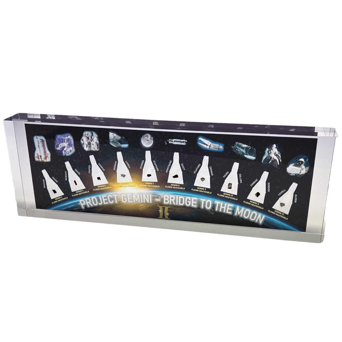 Gemini all manned mission 3-12 space flown artifacts acrylic