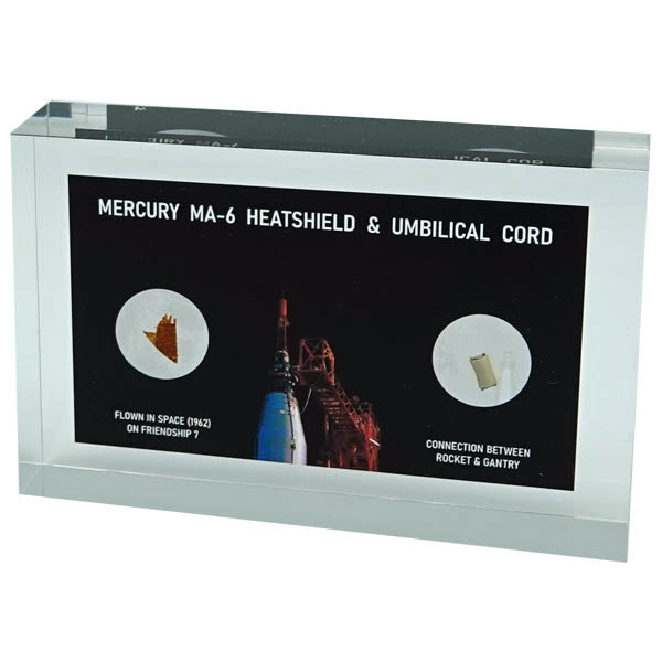 Mercury MA-6 John Glenn space flown heatshield + Gantry umbilical cord acrylic