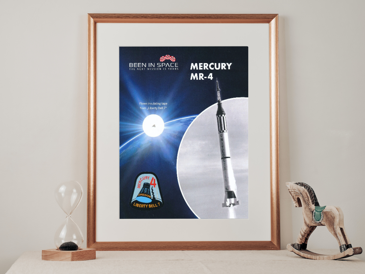 Mercury MR-4 "Liberty Bell 7" space flown tape 8x10 presentation
