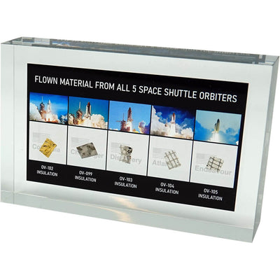 Space Shuttle all 5 orbiters flown artifact acrylic